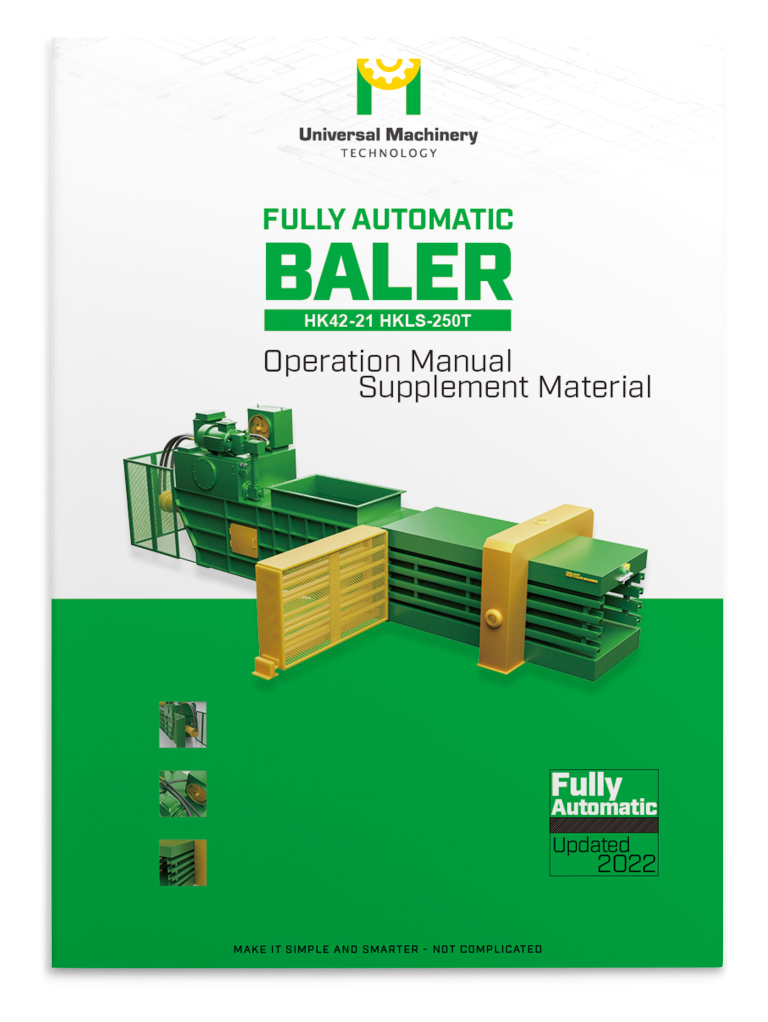UMTL Fully Automatic Baler HKLS-250T Baler Supplement Material Manual